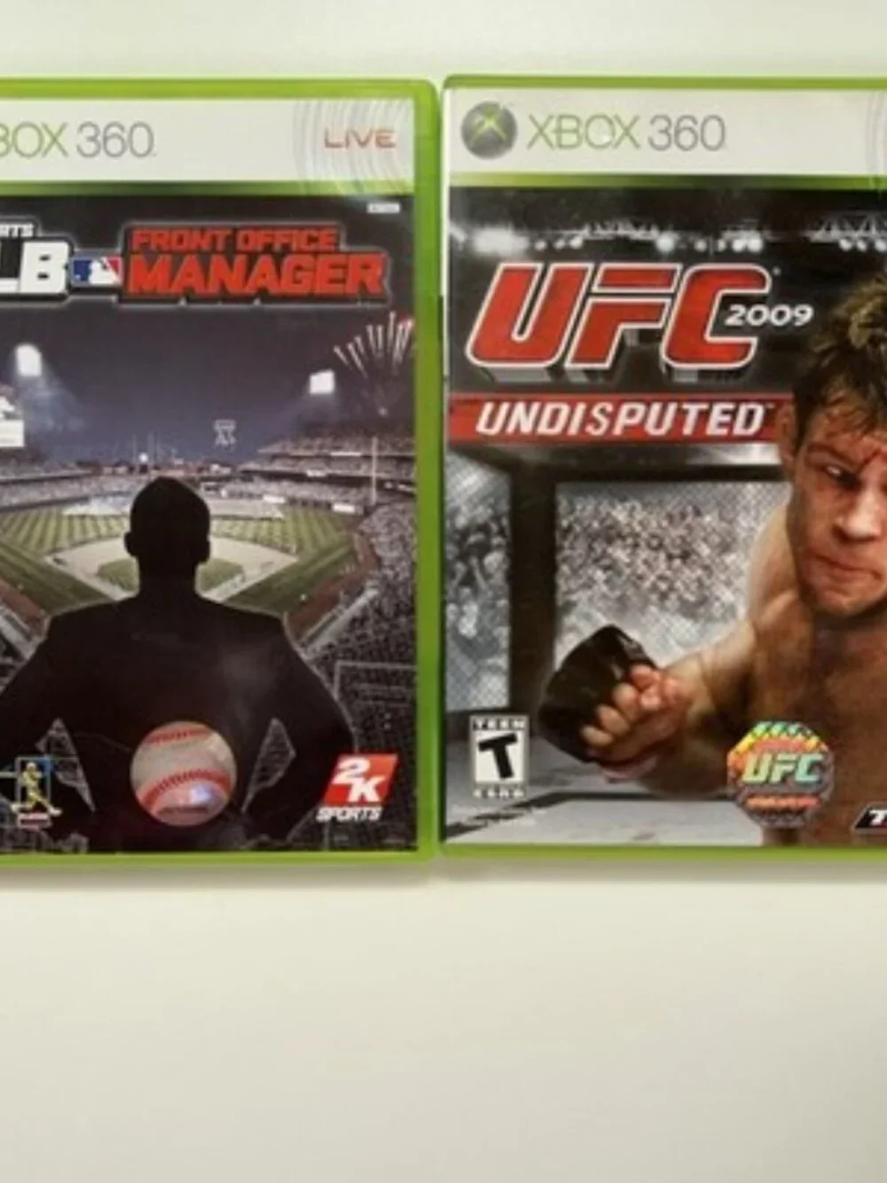 Xbox 360 Game Lot UFC 2009 Undisputed & MLB Front Office Manager CIB TESTED